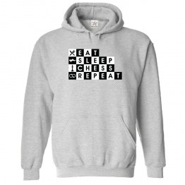 Eat Sleep Chess Repeat Classic Unisex Kids and Adults Pullover Hooded Jacket for Chess Players